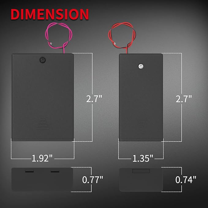 DAIERTEK AA Battery Holder Pack Single 1-4 AA Battery Holder - Image 3