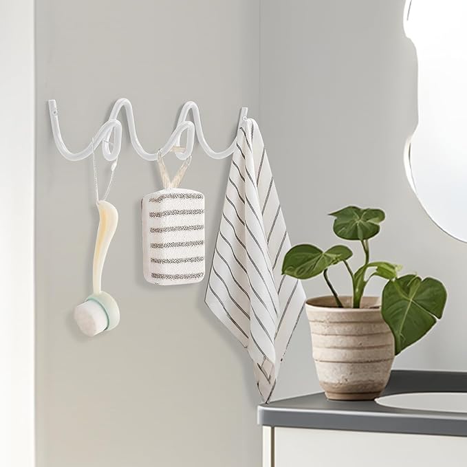 Coat Rack Wall Mount, Creative Wave Wall Hooks 20KG Capacity, Easy Installation - Image 6