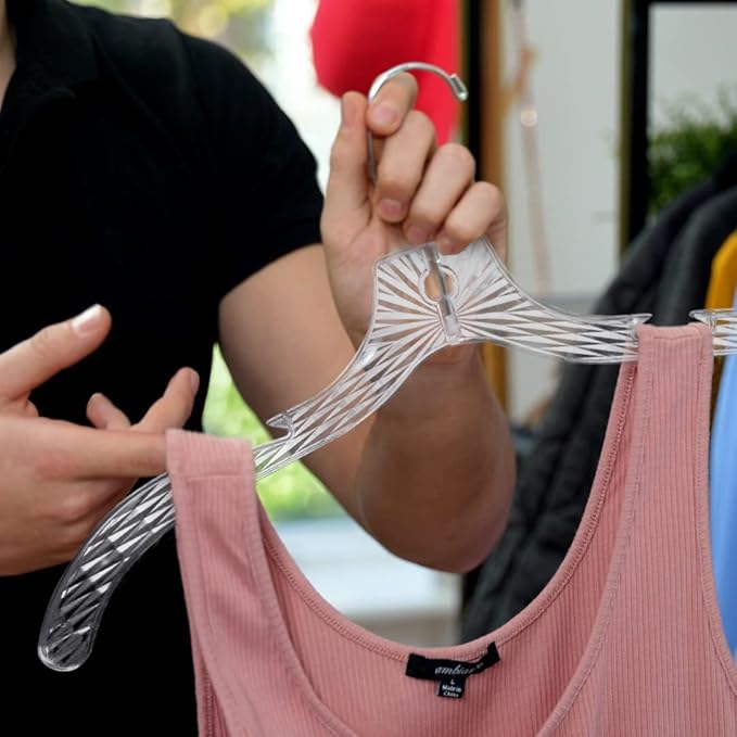 Clothes Hangers Plastic Set of 25 Pack Heavy Duty Hanger Dresses, T-Shirts - Image 6