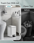 Bathroom Trash Can with Lid, 6 Liter / 1.6 Gallon Small Trash Can with - Image 5