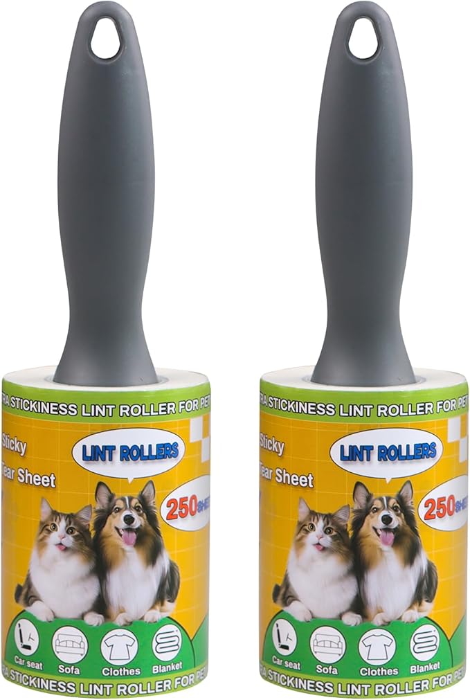 Lint Roller Pet Hair Value Pack of 500 Sheets, Extra Sticky Lint Remover by Sunroda
