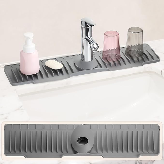 24 Inch Faucet Mat for Kitchen Sink, Silicone Sink Protector&Kitchen Sink by CALIFORNIACADEELECTRONIC