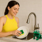 Animal Shape Novelty Kitchen Sponge Holder and Sponge Choice of Frog or Duck - Image 2