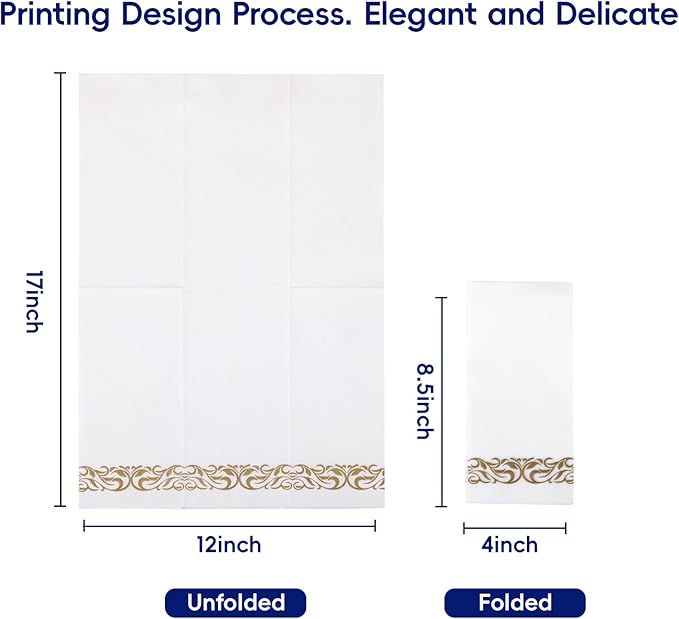 200 Disposable Hand Towels Soft and Absorbent Linen Feel Dinner Napkin Durable - Image 2