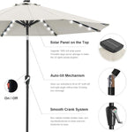 ABCCANOPY Durable Solar Led Patio Umbrellas with 32LED Lights 11FT (Light Beige) - Image 6