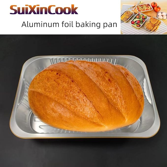 20pack 13 "x9 aluminum foil baking pan（3500ml） tray, steaming table tray - Image 3
