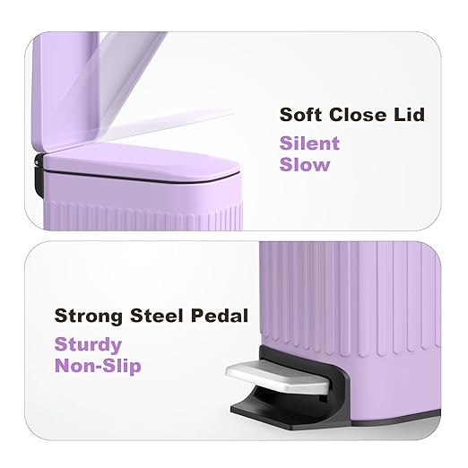 TrashAid Slim Bathroom Trash Can - Image 4