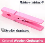 Bivethoi 2.9 Inch Clothes Pins, Colored Wooden Clothespins - Image 3