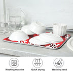 Snowflakes Christmas Checkered Plaid Dish Drying Mat - Image 7