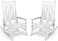 SERWALL Outdoor Rocking Chair, HDPE Rocking Chair for Adults, All Weather Porch Oversized Rockers for Lawn Garden, White by SERWALL