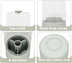 Toothbrush Holder with Cover 360 Rotating 4 Compartments Bathroom Toothpaste - Image 8