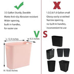rejomiik Small Trash Can, 3.5 Gallon Garbage Can Slim Waste Basket Plastic - Image 3