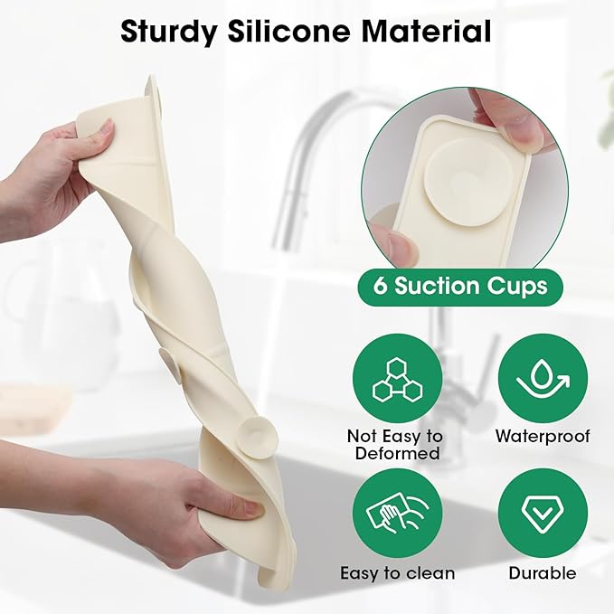 EEEKit Silicone Kitchen Sink Splash Guard, Sink Splash Protector - Image 4