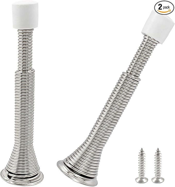 Luomorgo 2 Pcs Spring Door Stopper, Flexible Door Stop Adjustable 3-1/16" to by Luomorgo