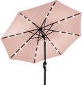 Best Choice Products 10ft Solar Polyester LED Lighted Patio Umbrella w/Tilt Adjustment and UV-Resistant Fabric by BestChoiceProducts