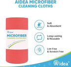 AIDEA Microfiber Cleaning Cloth Roll, 75PK Red, Reusable Paper Towels Tear Away - Image 3