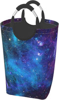 Blue Sky Laundry Basket Starry Sky Foldable Laundry Hamper Blue Galaxy by Unknown