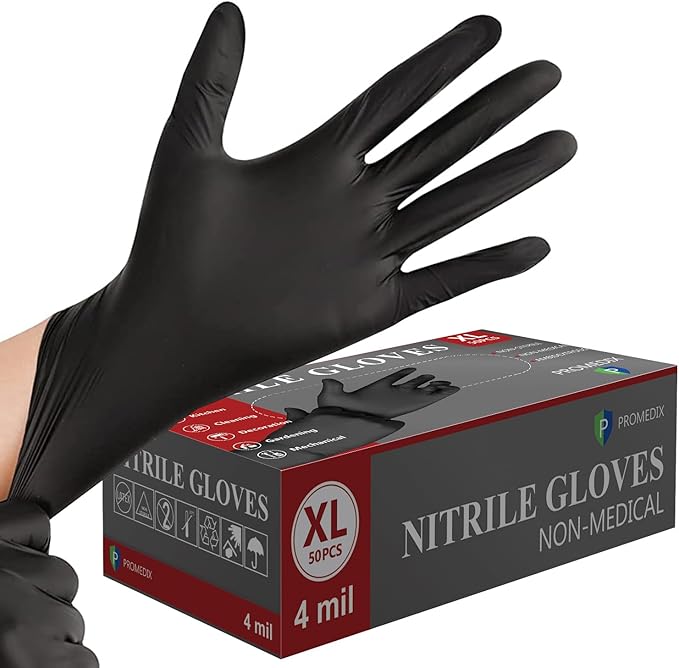 PROMEDIX P Nitrile Disposable Gloves, 4mil-100 Count, Gloves Disposable Latex by PROMEDIXP