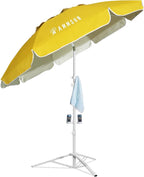 AMMSUN Shade Umbrella, Premium Portable Umbrella with Stand, 6.5ft Lightweight Free Standing Canopy for Sporting Games, Adjustable Instant Sun Protection and Easy to Carry, Yellow by AMMSUN