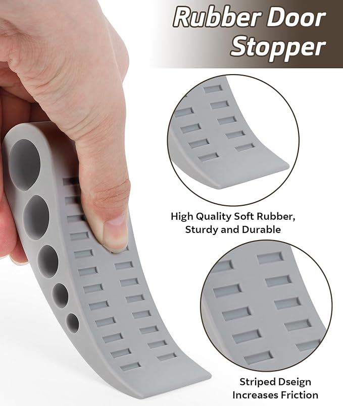 4 Pack Door Stops for Bottom of Door, Rubber Door Stopper Wedge - Image 4