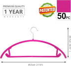 MIZGI Premium Velvet Hangers 50 Pack Heavyduty- Non Slip No Shoulder Bump Suit - Image 2