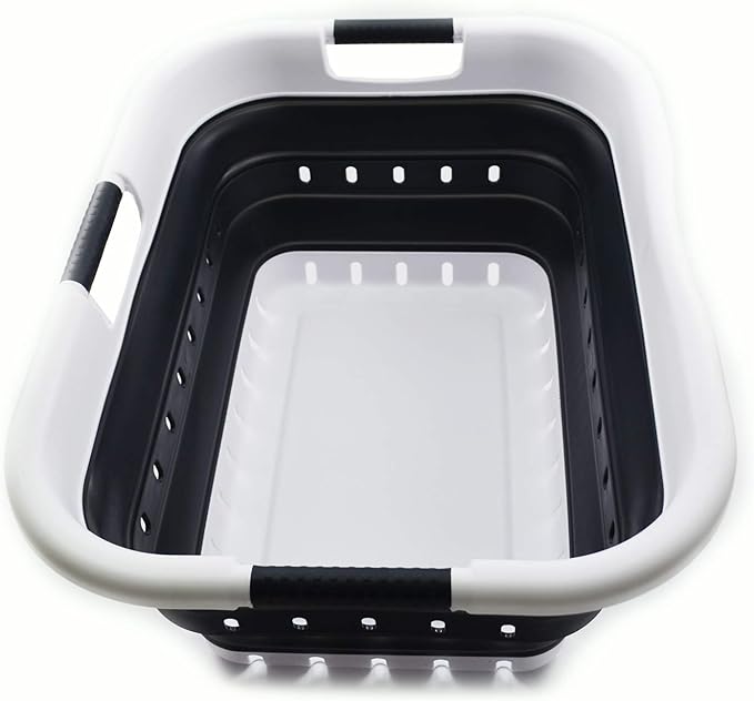 SAMMART 41L Collapsible 3 Handled Plastic Laundry Basket by SAMMART