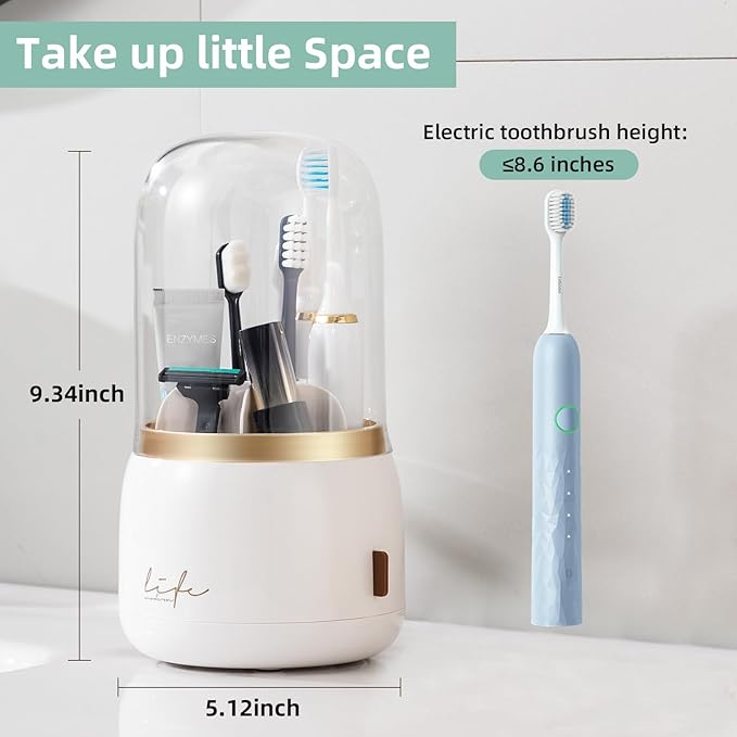 Toothbrush Holders for Bathrooms, Rotating 7 Slots Electric Toothbrush Holders - Image 5
