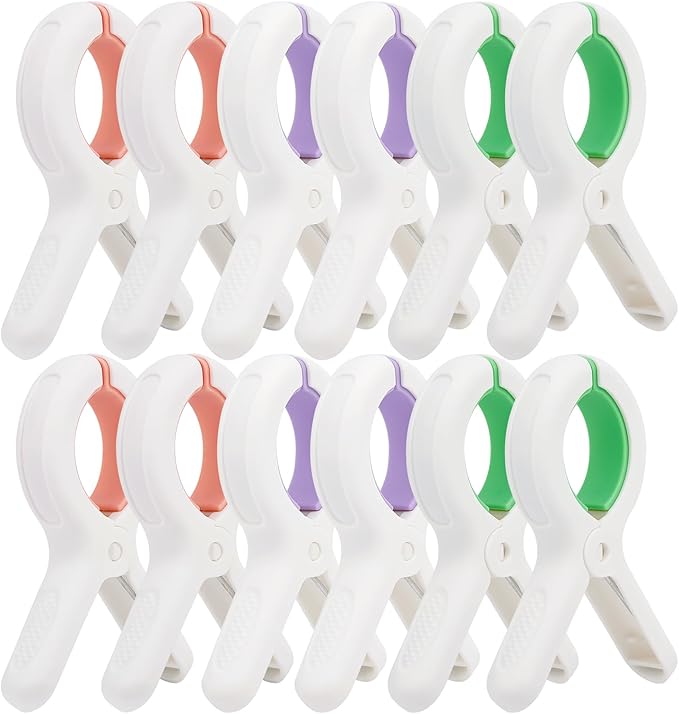 Beach Towel Clips for Chairs Cruise-Clothespins 12 pcs Heavy Duty Laundry by Minyaluck
