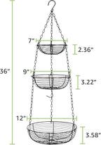 HULISEN 3 Tier Hanging Fruit Basket - Image 4