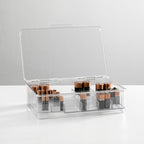 mDesign Plastic Large Stackable Divided Battery Storage Organizer Box - Image 2