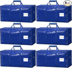 6 Pack Large Moving Bags Heavy Duty – Reusable Storage Bags by VISVEIL