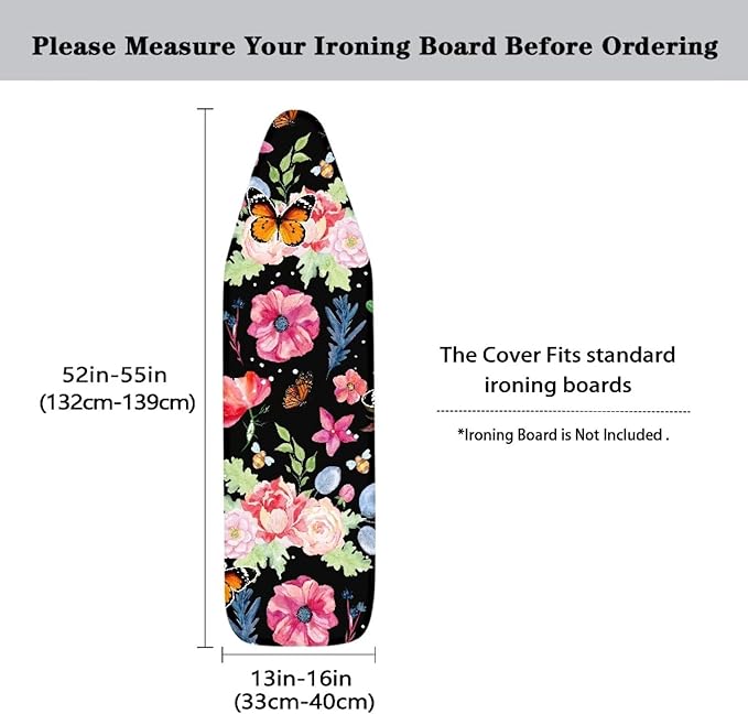 Retro Butterfly Floral Ironing Board Cover Standard Ironing Board Cover - Image 5