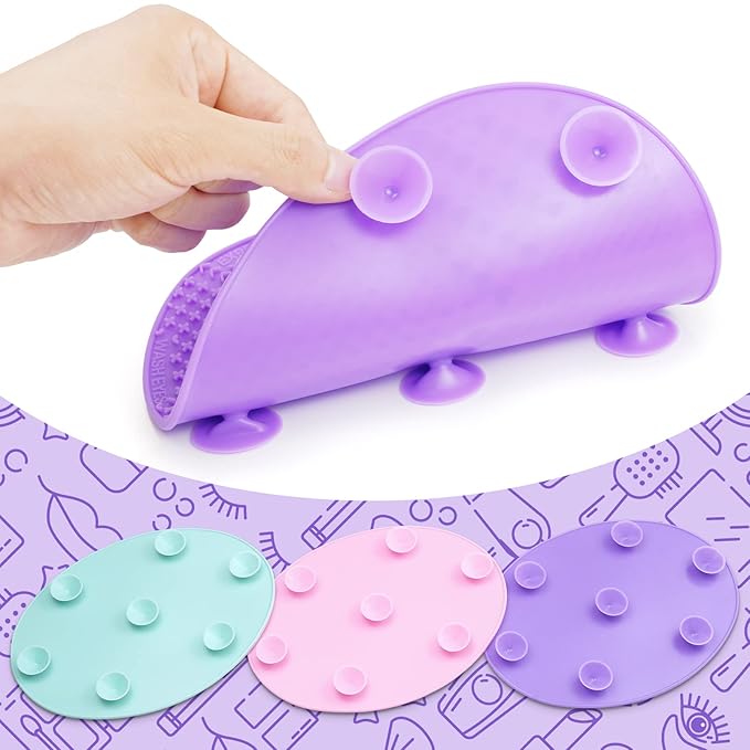 Makeup Brush Cleaner Mat Silicone Brush Cleaning Mat Big Size Make Up Brush - Image 3