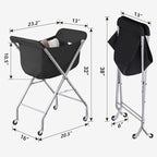 ELYKEN Laundry Cart with Wheels, 32”H Easy Rolling Laundry Hamper with - Image 6