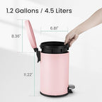 Cesun 1.2 Gallons Small Pink Trash Can, Bathroom Garbage Can - Image 6