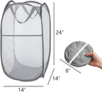 Mesh Pop Up Laundry Hamper, Collapsible Laundry Baskets, Foldable Clothes - Image 2