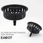 3-1/2 Inch Matte Black All Stainless Steel Kitchen Sink Drain Strainer Assembly - Image 5