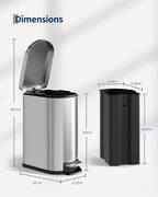 Garvee 13 gal / 50 L Stainless Steel Kitchen Trash Can - Image 5