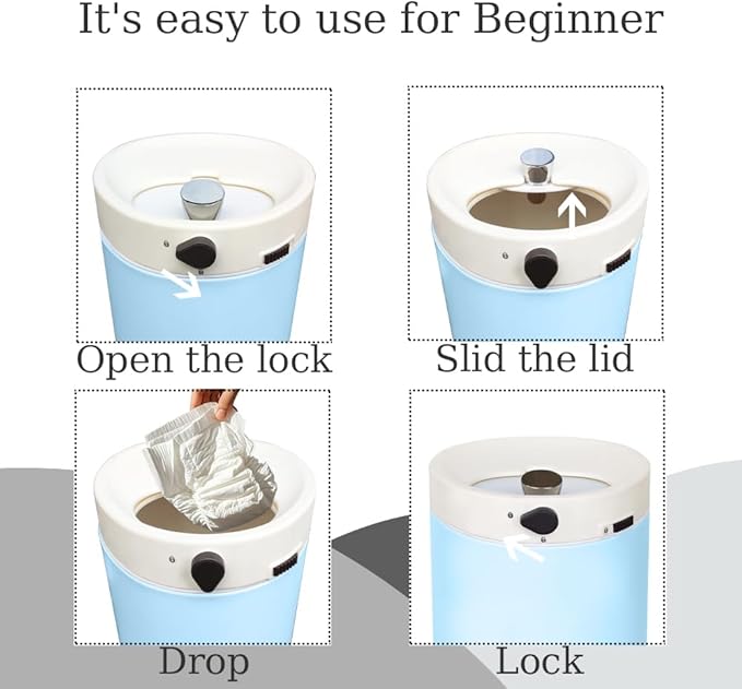 Diaper Pail, Baby Diaper Trash Can - Image 8