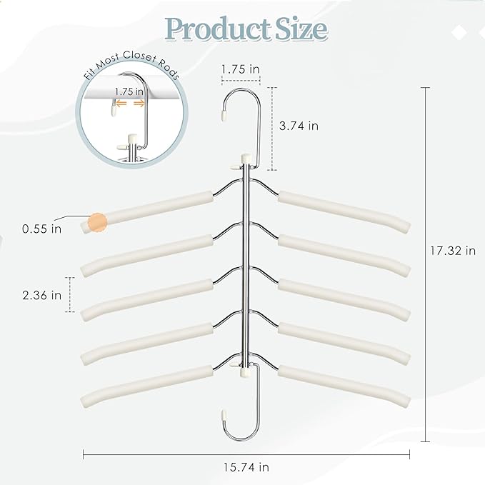 Clothes Hangers Space Saving Shirt Organizer, Non Slip Multi Shirt Hangers - Image 7