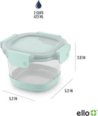 Ello Duraglass Refresh 4-Pack 2 Cup Reusable Glass Container Jar - Image 4