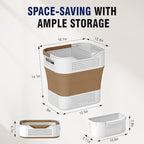 TECHMILLY Collapsible Plastic Laundry Basket Hamper - Image 2