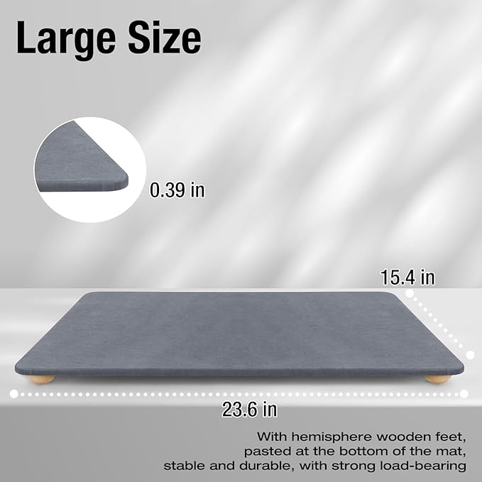 Large Stone Dish Drying Mat for Kitchen Counter, Heat Resistant - Image 2