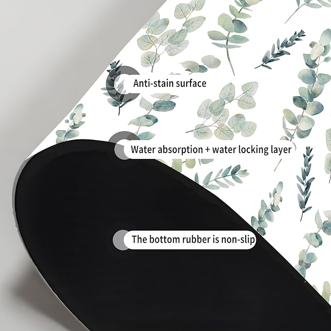 Absorbent Splash Guard Mat for Kitchen Sink, 15×5.5 Inch Cute Fast Drying Drip - Image 3