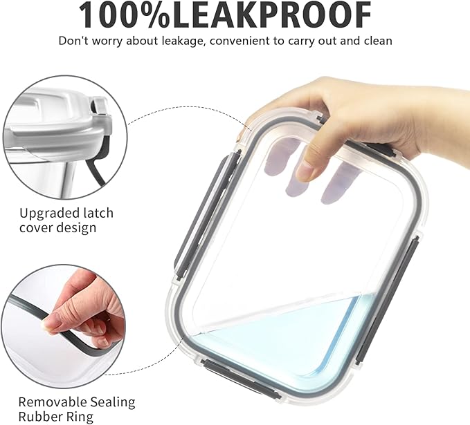 24 Pieces Glass Food Storage Containers - Image 5