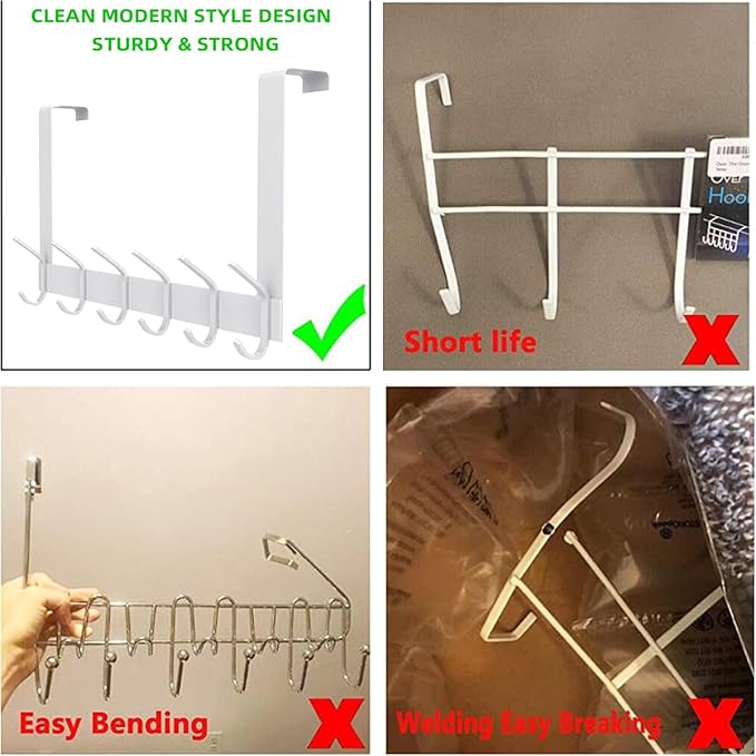DOKU Over The Door Hook, Heavy Duty Over Door Hanger Holder - Image 2