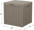 TARKARI 35 Gallon Lockable Resin Deck Box, Waterproof & UV-Resistant Outdoor Storage Box for Outdoor Cushion Storage, Garden Tools & Pool Accessories Storage, Gray - Image 2