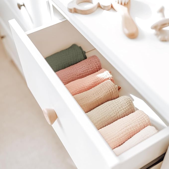 Konssy 7-Pack Soft Cotton Face Wash Cloths, Reusable Absorbent Washcloths - Image 8