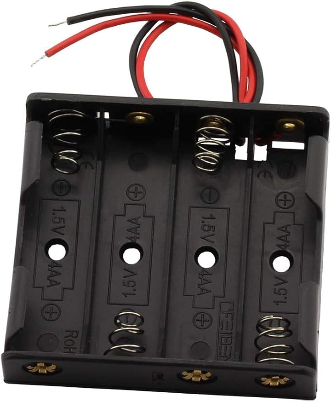 6 Pieces 4 Slots x 1.5V AA Battery Case Holder Battery Spring Clip Storage Box - Image 2