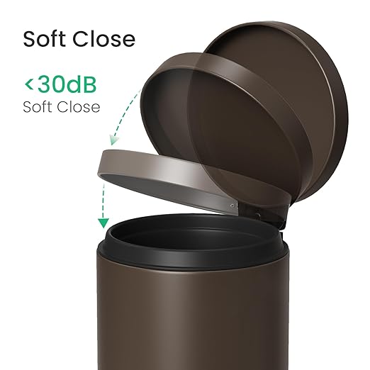 Cesun 1.2 Gallons Small Brown Trash Can, Bathroom Garbage Can - Image 5
